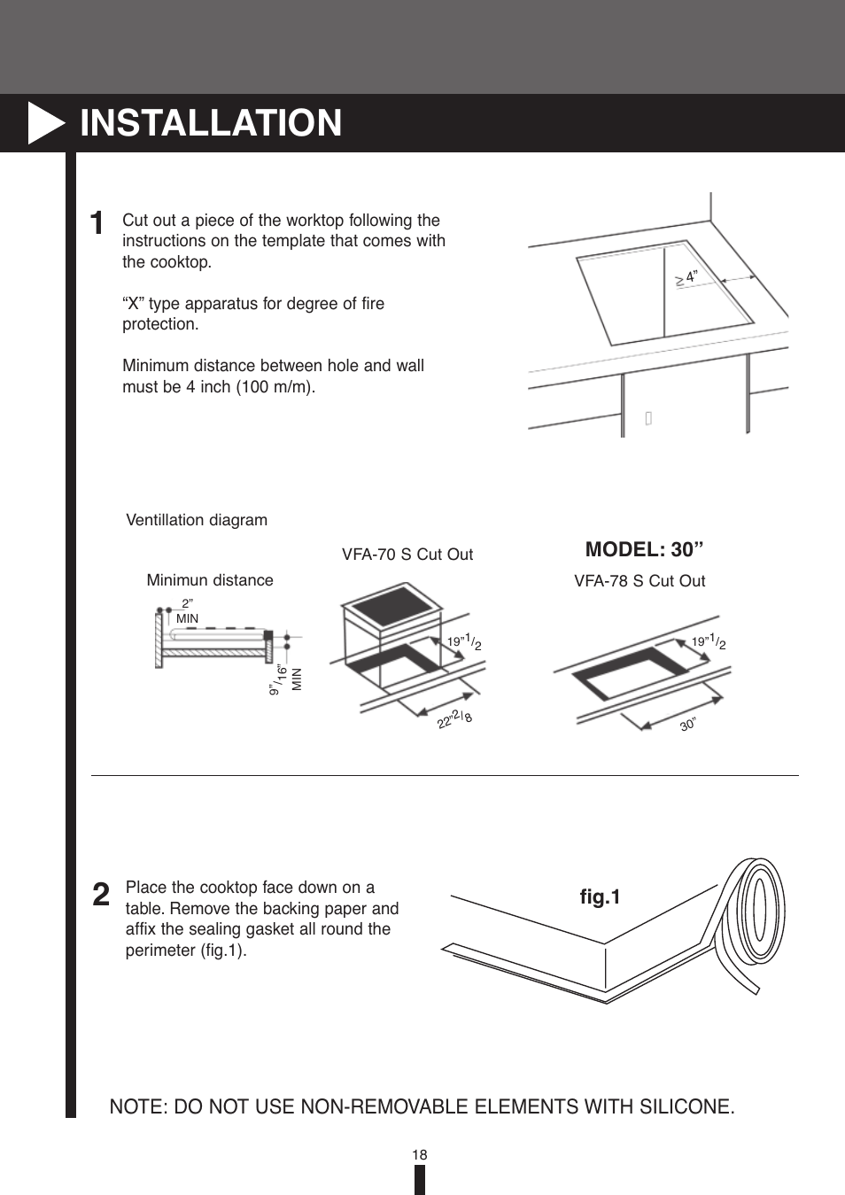 Installation, Fig.1 | Fagor America VFA-78 S User Manual | Page 18 / 52