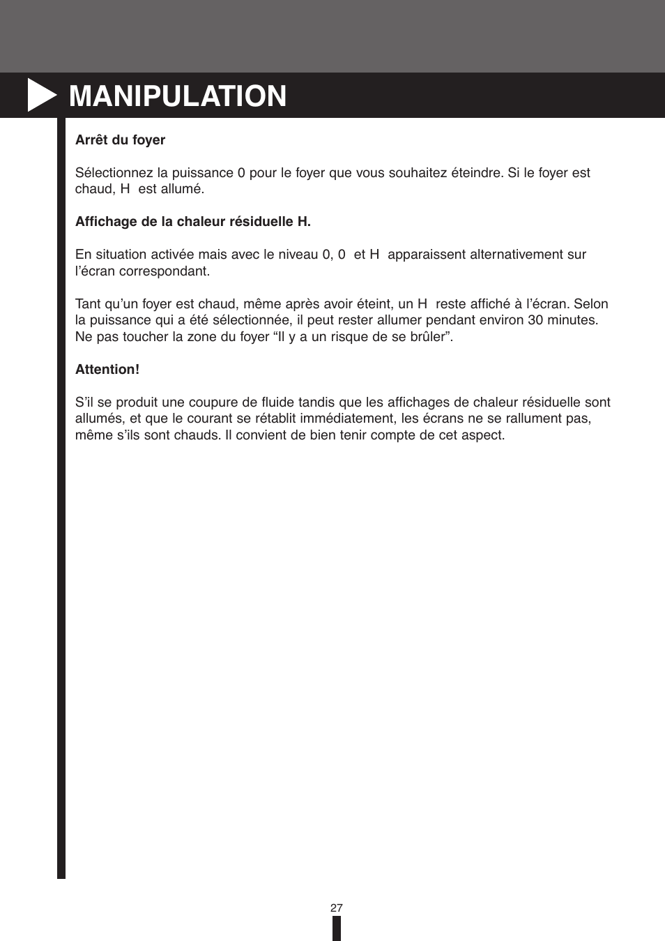 Manipulation | Fagor America VFA-78 S User Manual | Page 27 / 52