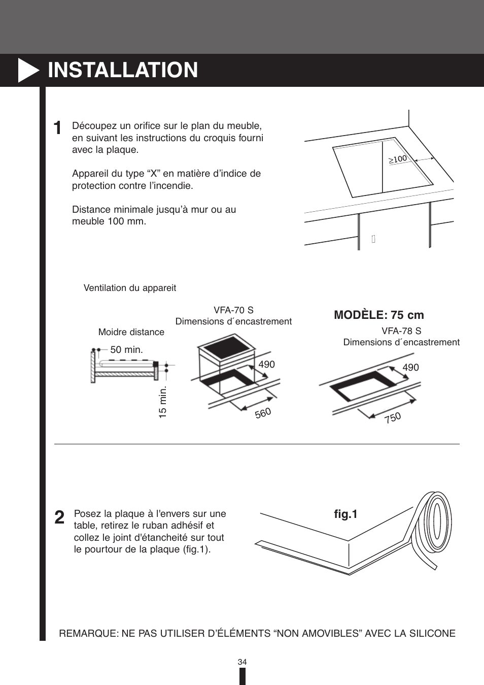 Installation | Fagor America VFA-78 S User Manual | Page 34 / 52