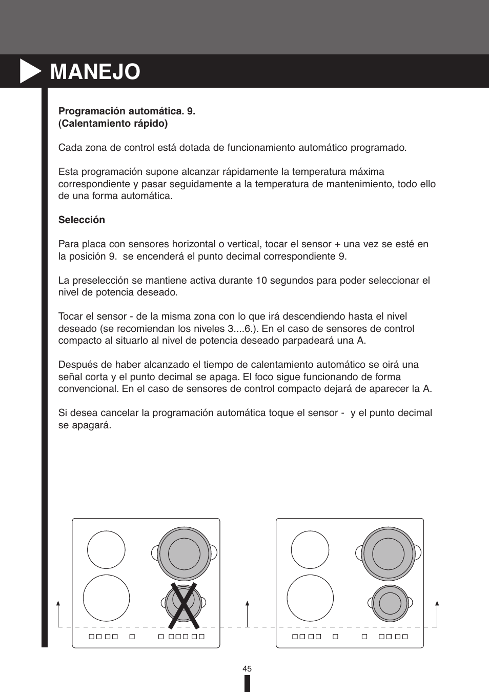 Manejo | Fagor America VFA-78 S User Manual | Page 45 / 52