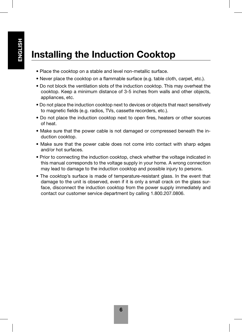 Installing the induction cooktop | Fagor America Portable Induction Cooktop User Manual | Page 8 / 32