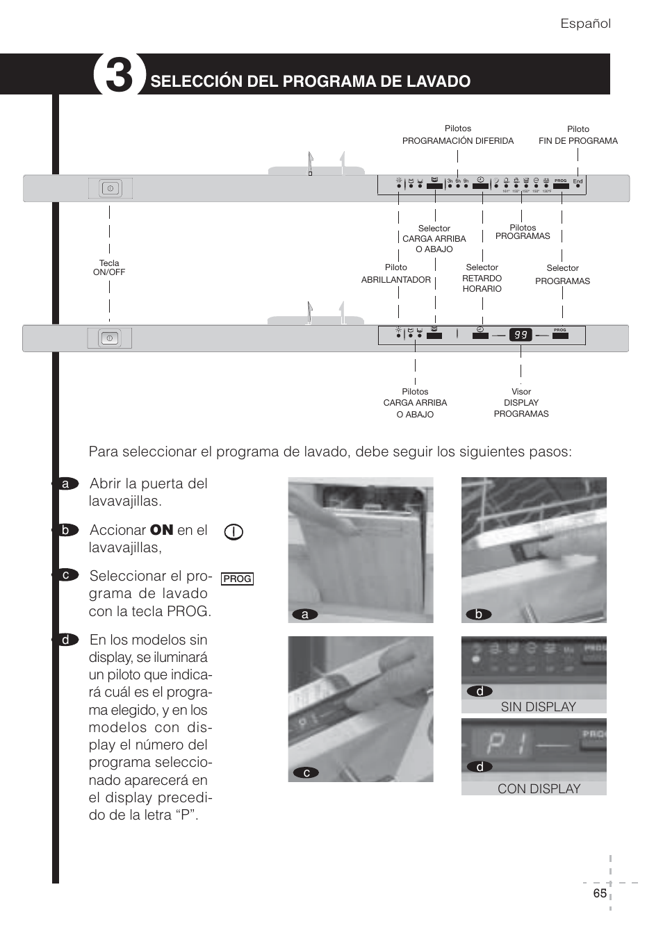 Selección del programa de lavado | Fagor America LFA-073 IT User Manual | Page 66 / 78