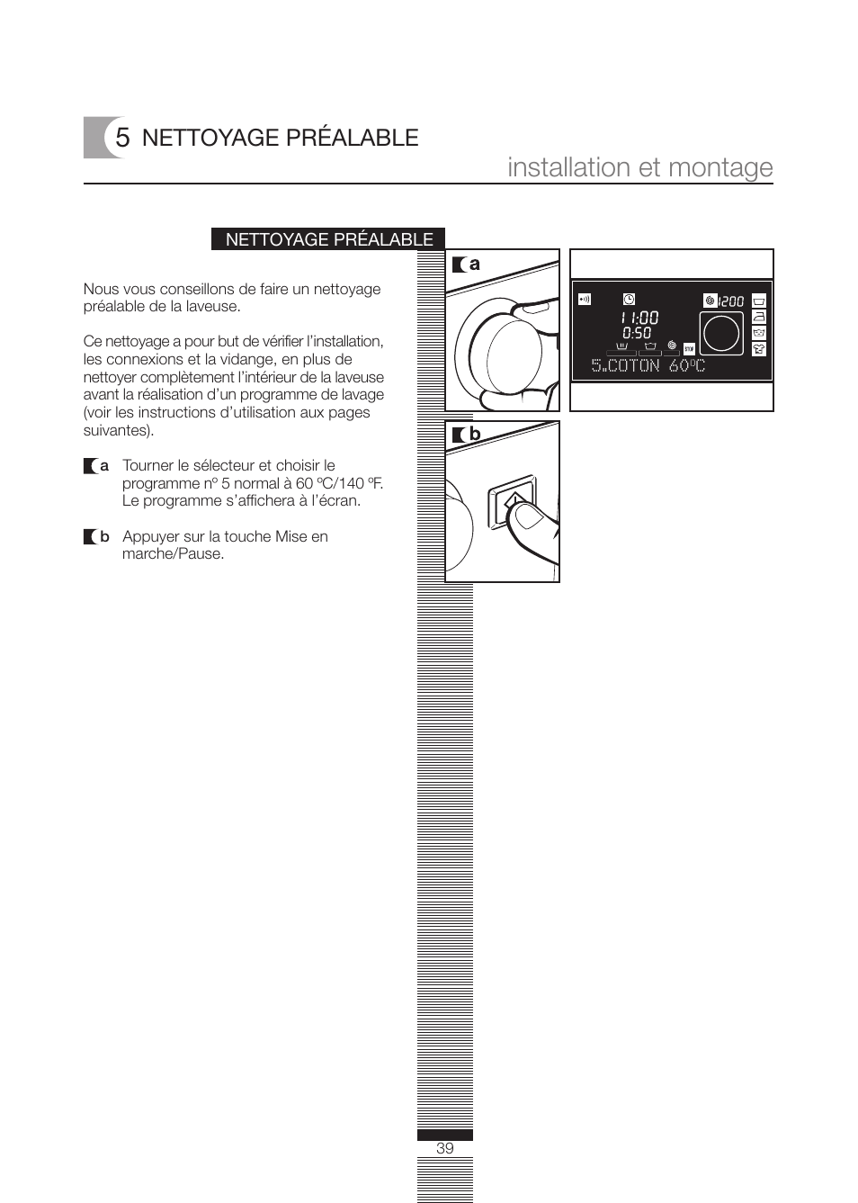 Installation et montage, Nettoyage préalable | Fagor America FA-5812 X User Manual | Page 39 / 88