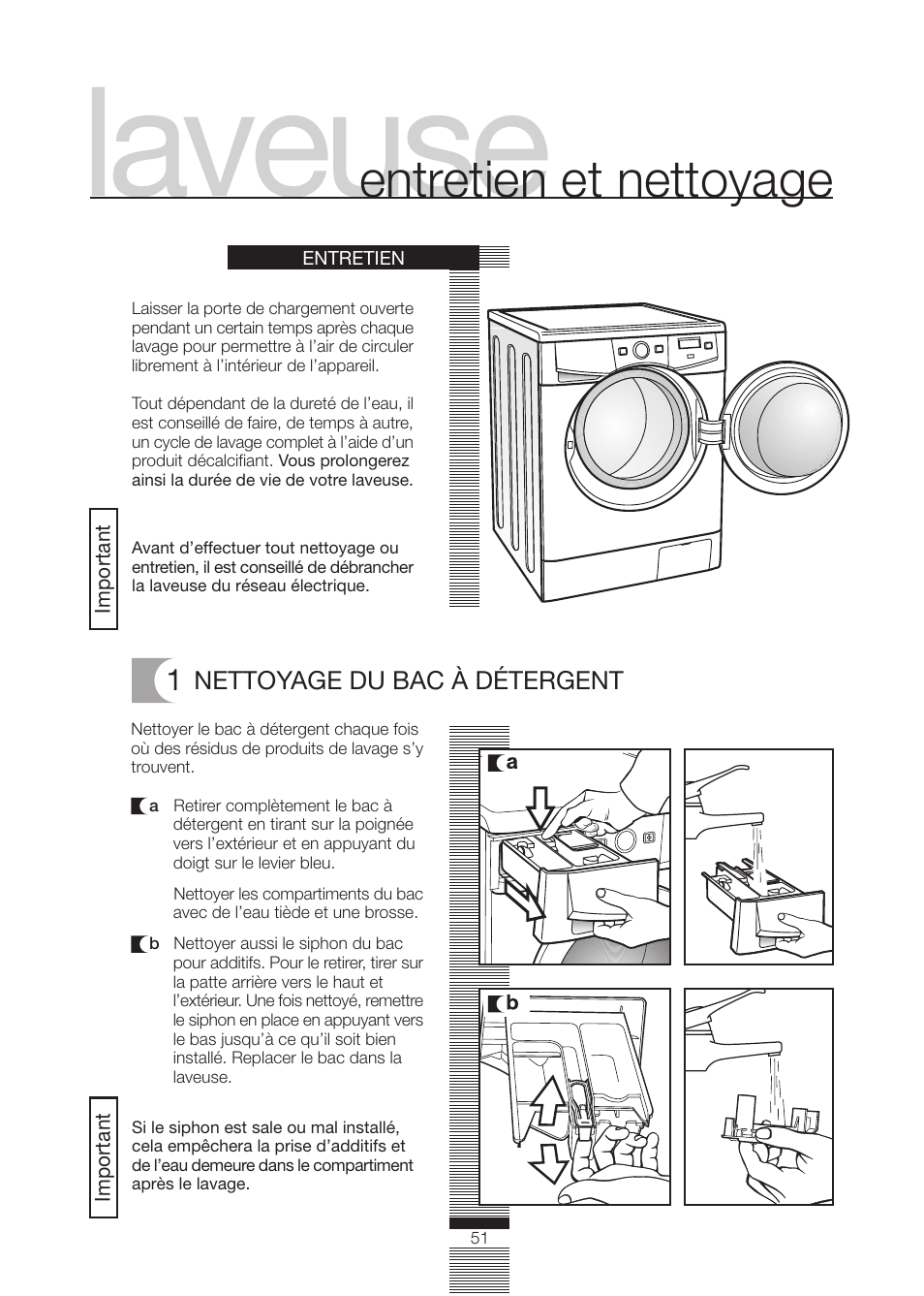 Laveuse, Entretien et nettoyage | Fagor America FA-5812 X User Manual | Page 51 / 88