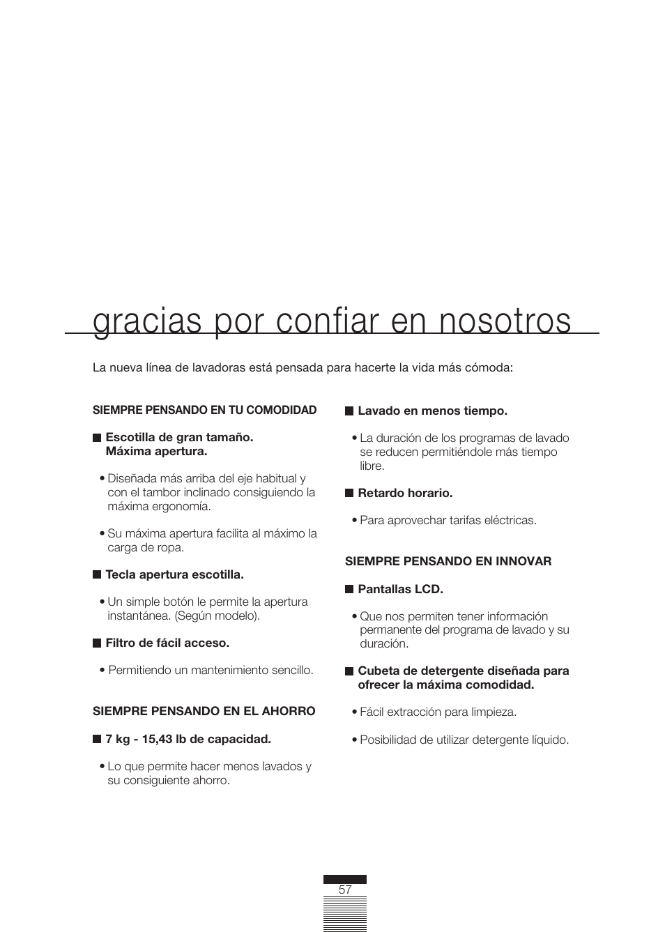 Gracias por confiar en nosotros | Fagor America FA-5812 X User Manual | Page 57 / 88