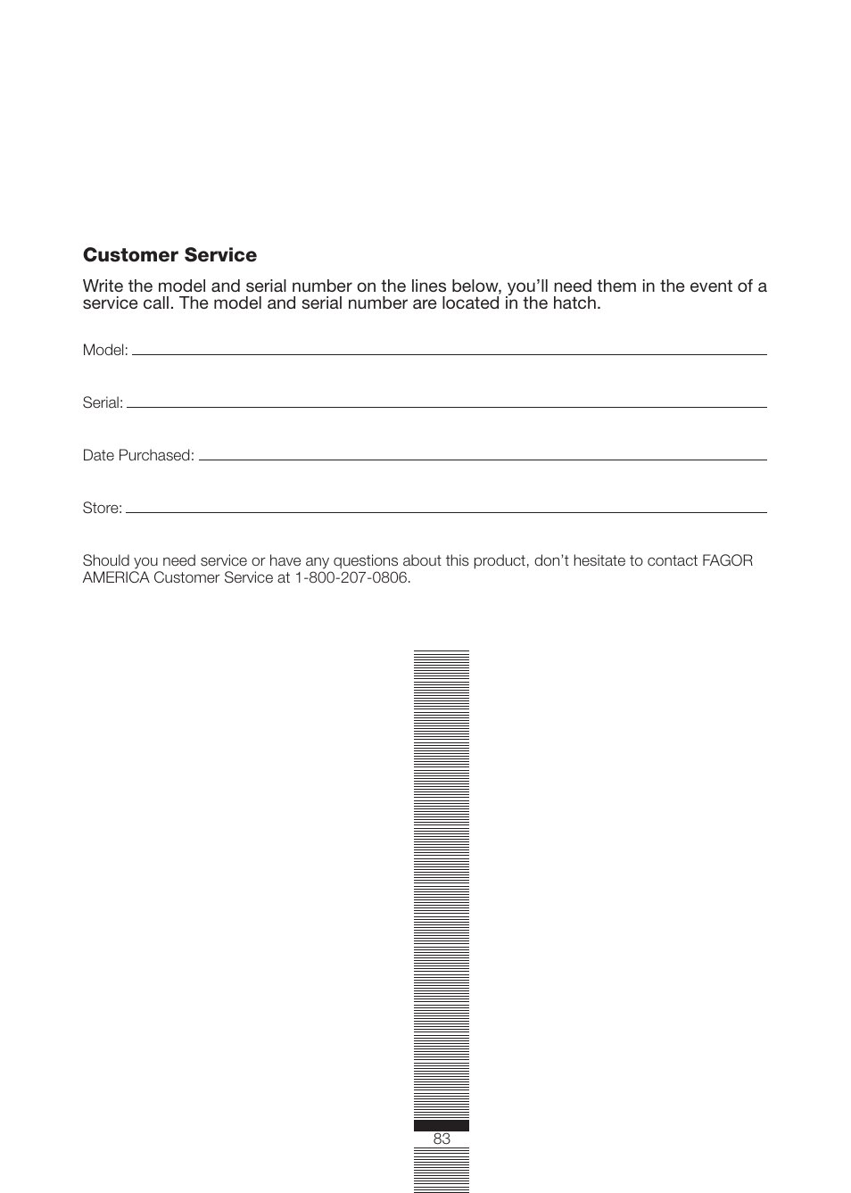 Fagor America FA-5812 X User Manual | Page 83 / 88