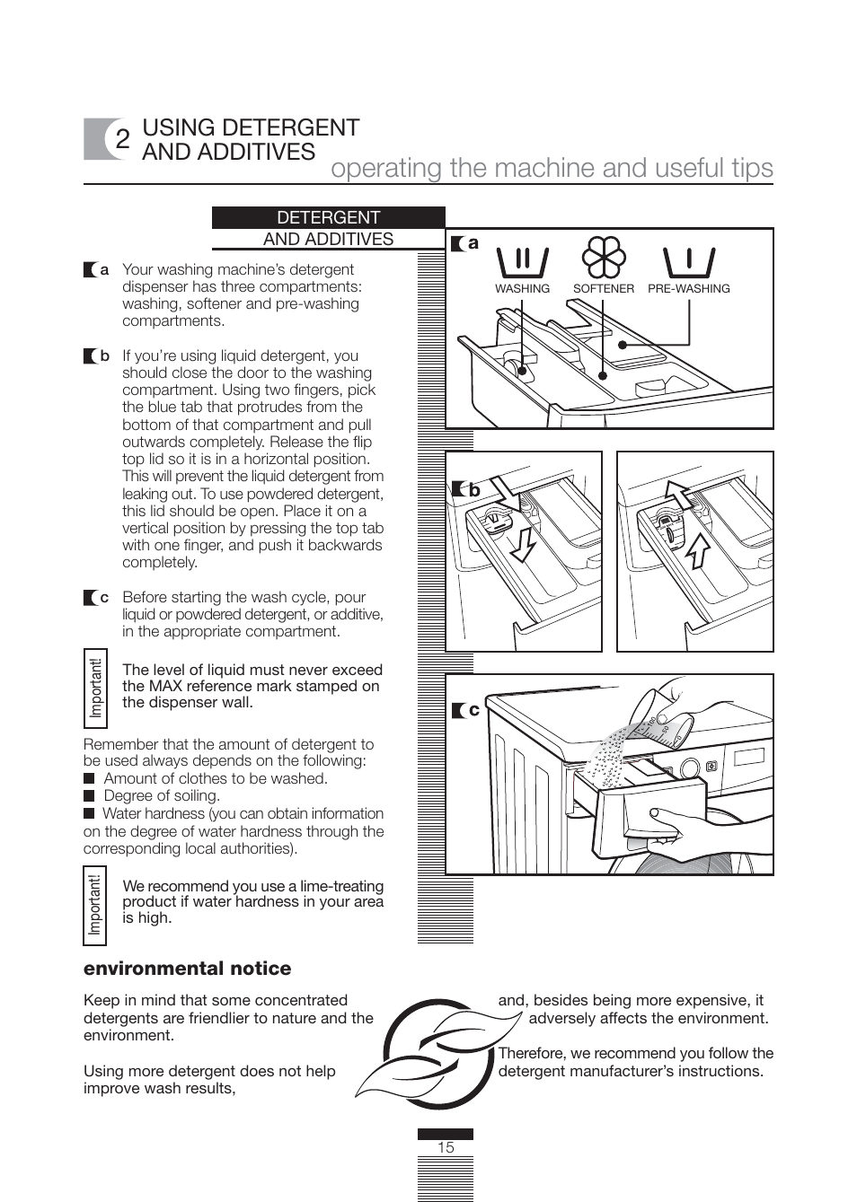 Operating the machine and useful tips, Using detergent and additives | Fagor America FA-4812X User Manual | Page 15 / 88