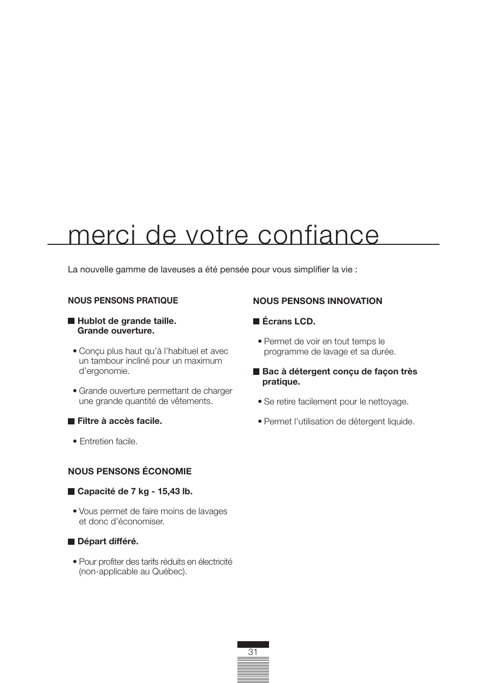 Merci de votre confiance | Fagor America FA-4812X User Manual | Page 31 / 88