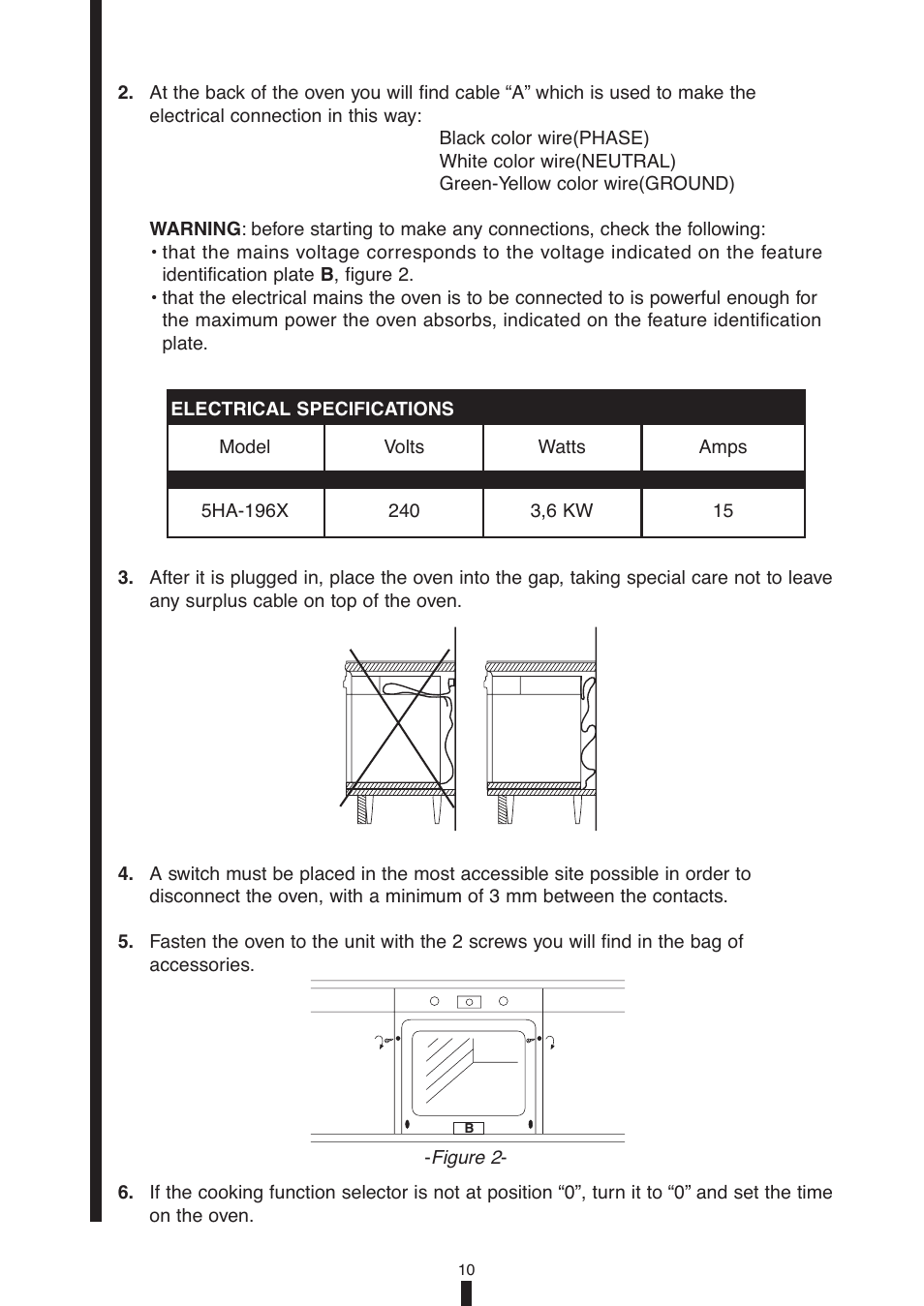 Fagor America 5HA-196X User Manual | Page 10 / 122