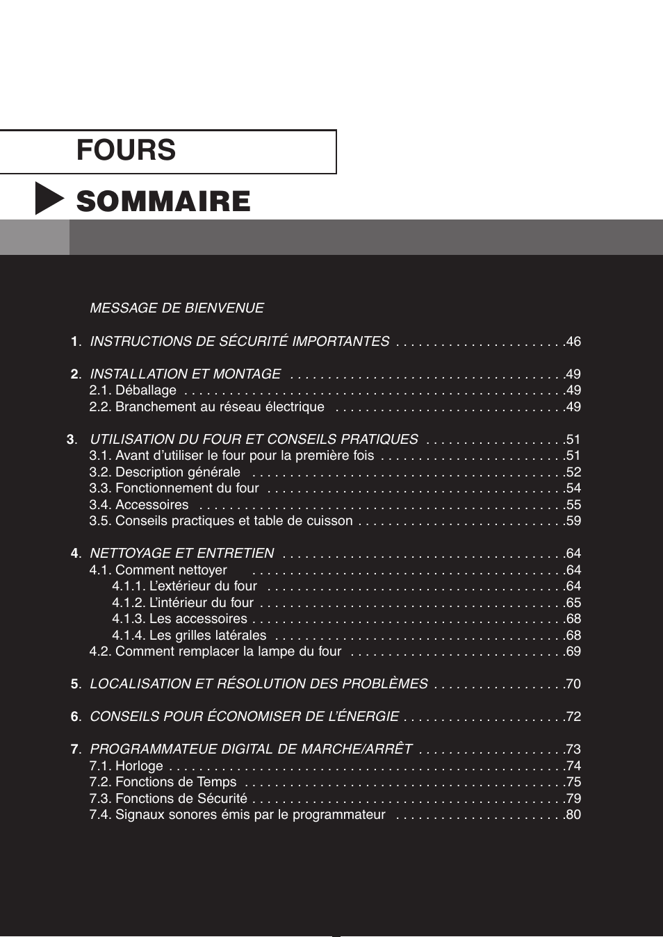 Fours sommaire | Fagor America 5HA-196X User Manual | Page 43 / 122