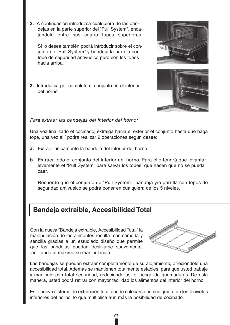 Bandeja extraible, accesibilidad total | Fagor America 5HA-196X User Manual | Page 97 / 122