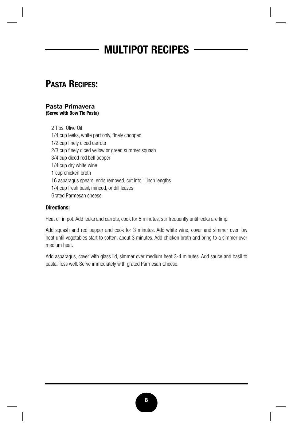 Multipot recipes | Fagor America Multipot Set none User Manual | Page 10 / 30