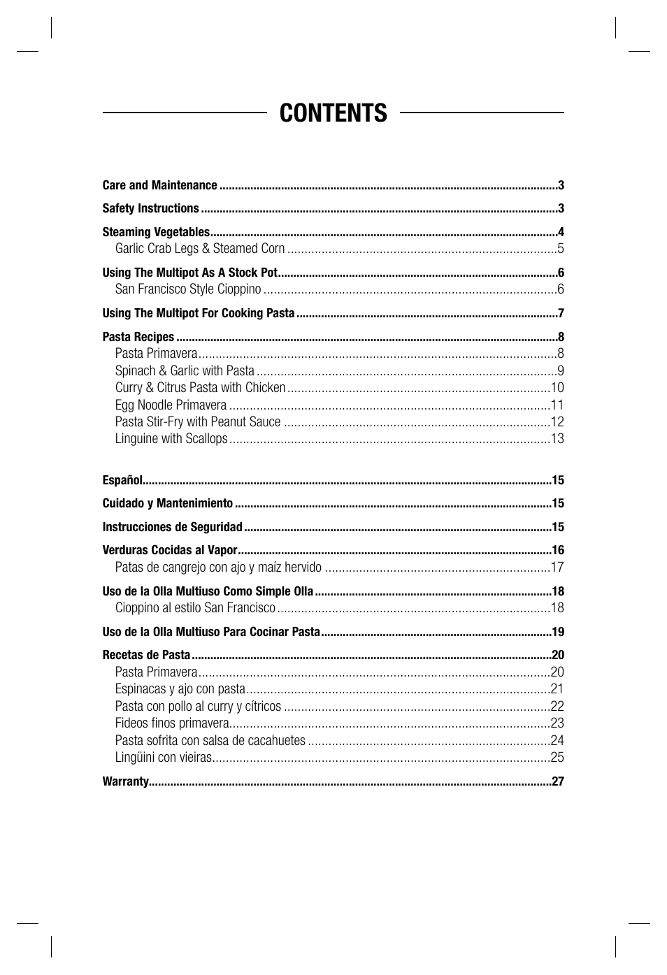 Fagor America Multipot Set none User Manual | Page 3 / 30