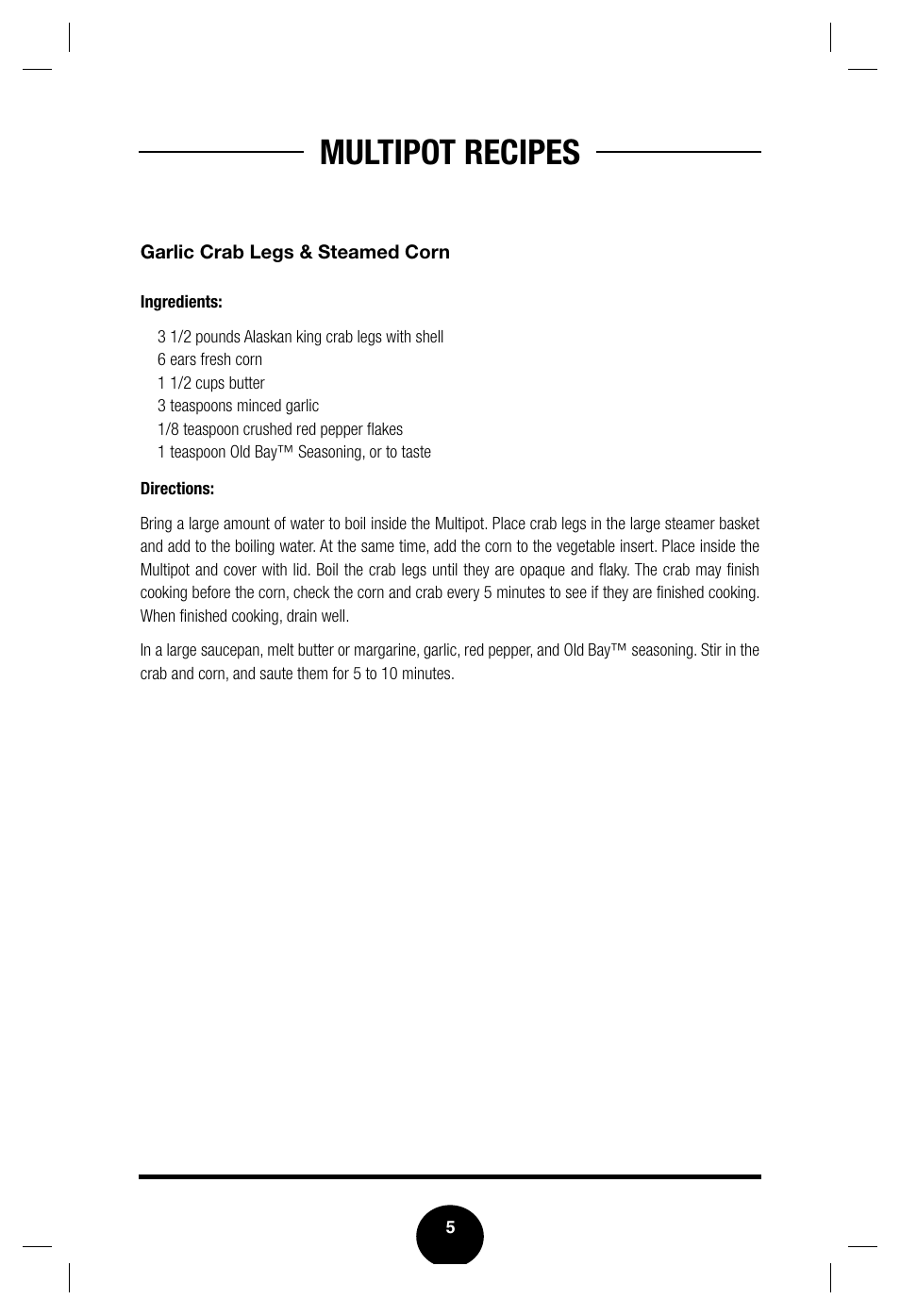 Multipot recipes | Fagor America Multipot Set none User Manual | Page 7 / 30