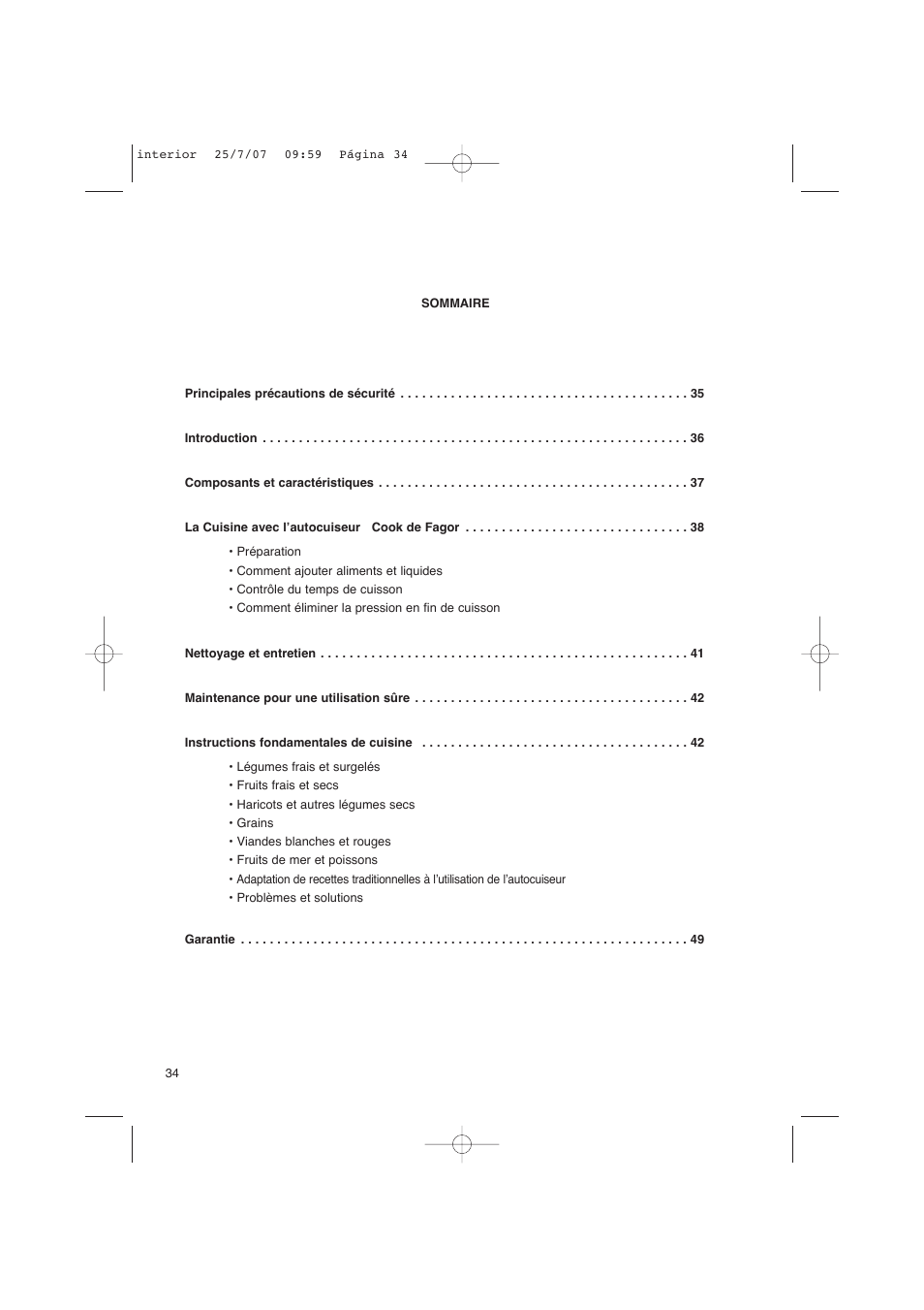 Fagor America uCOOK PRESSURE COOKER SET User Manual | Page 34 / 48