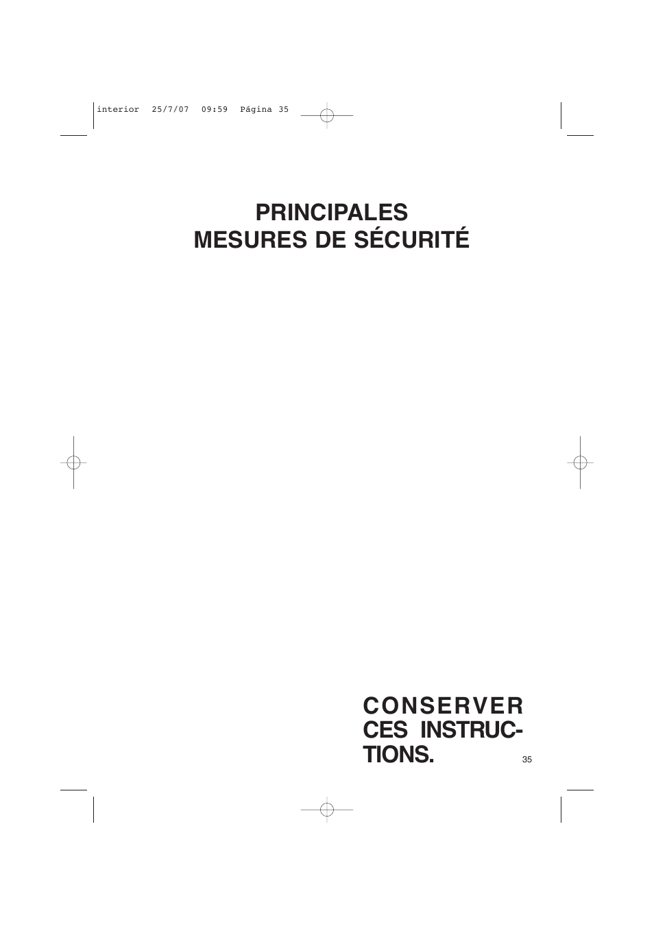 Conserver ces instruc- tions, Principales mesures de sécurité | Fagor America uCOOK PRESSURE COOKER SET User Manual | Page 35 / 48
