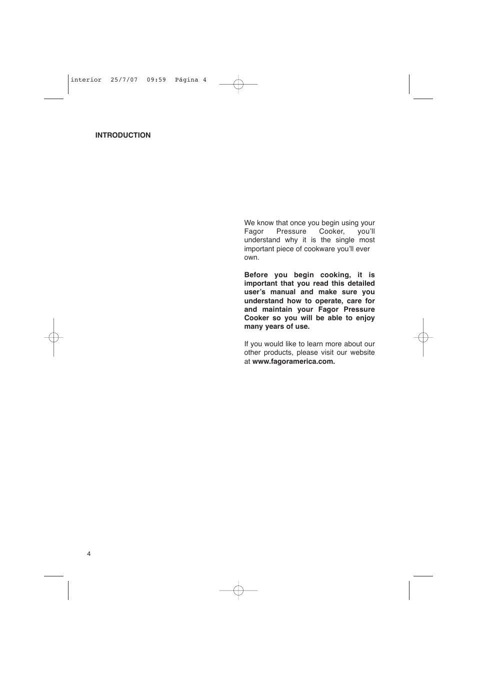 Fagor America uCOOK PRESSURE COOKER SET User Manual | Page 4 / 48