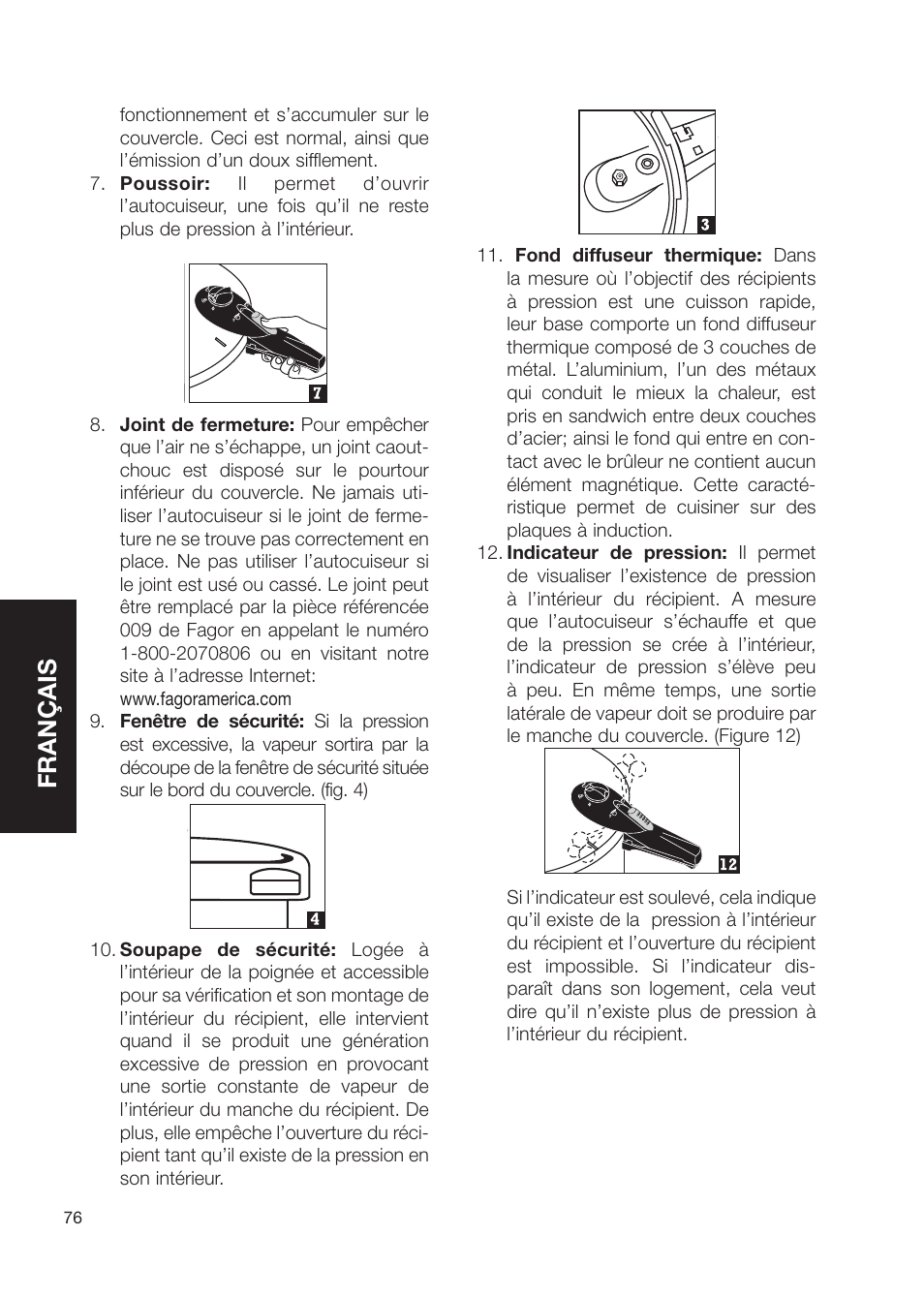 Français | Fagor America Fagor Rapida Pressure Cooker User Manual | Page 76 / 92