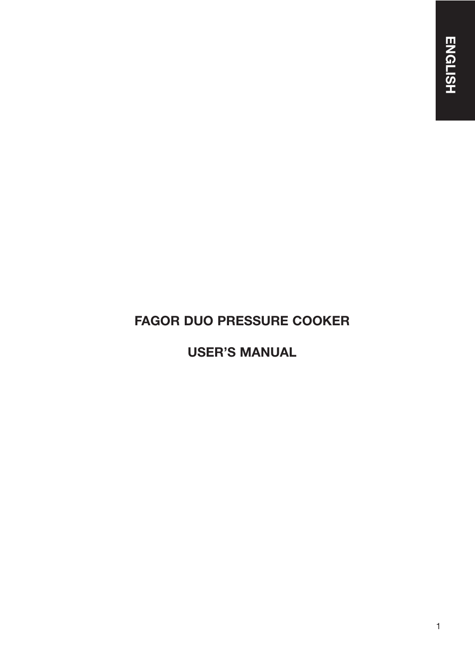 Fagor America Electric Pressure Cooker User Manual | 76 pages