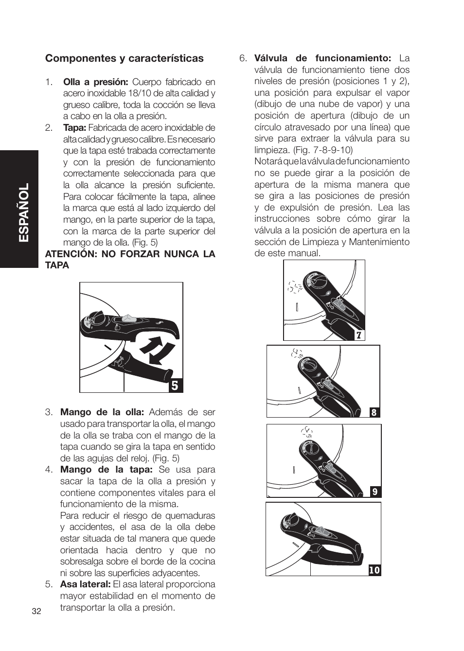 Esp añol | Fagor America Electric Pressure Cooker User Manual | Page 32 / 76