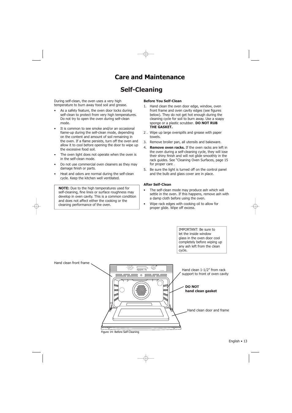 Self-cleaning, Care and maintenance | Fagor America SHA-730 X User Manual | Page 16 / 82