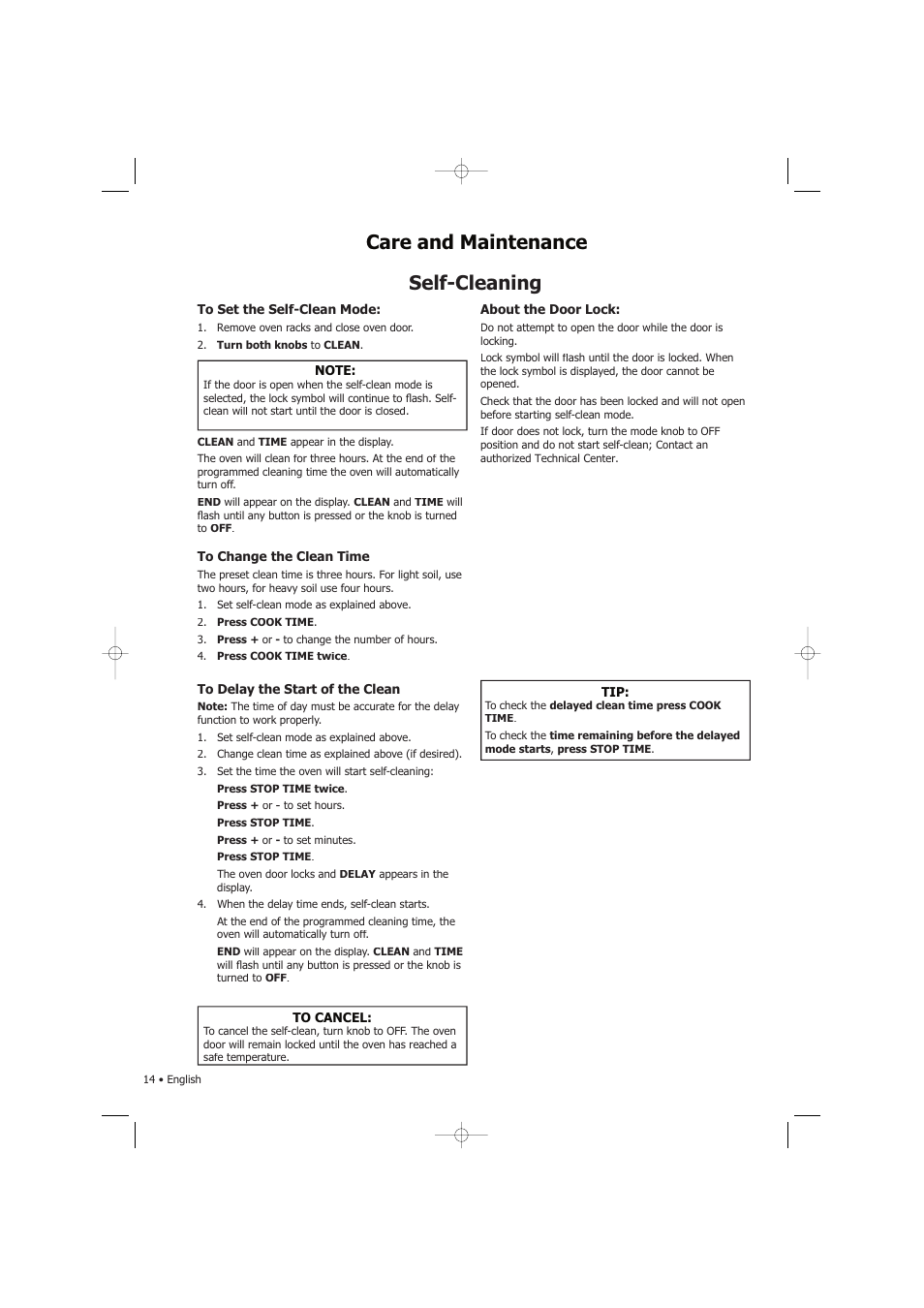 Self-cleaning, Care and maintenance | Fagor America SHA-730 X User Manual | Page 17 / 82