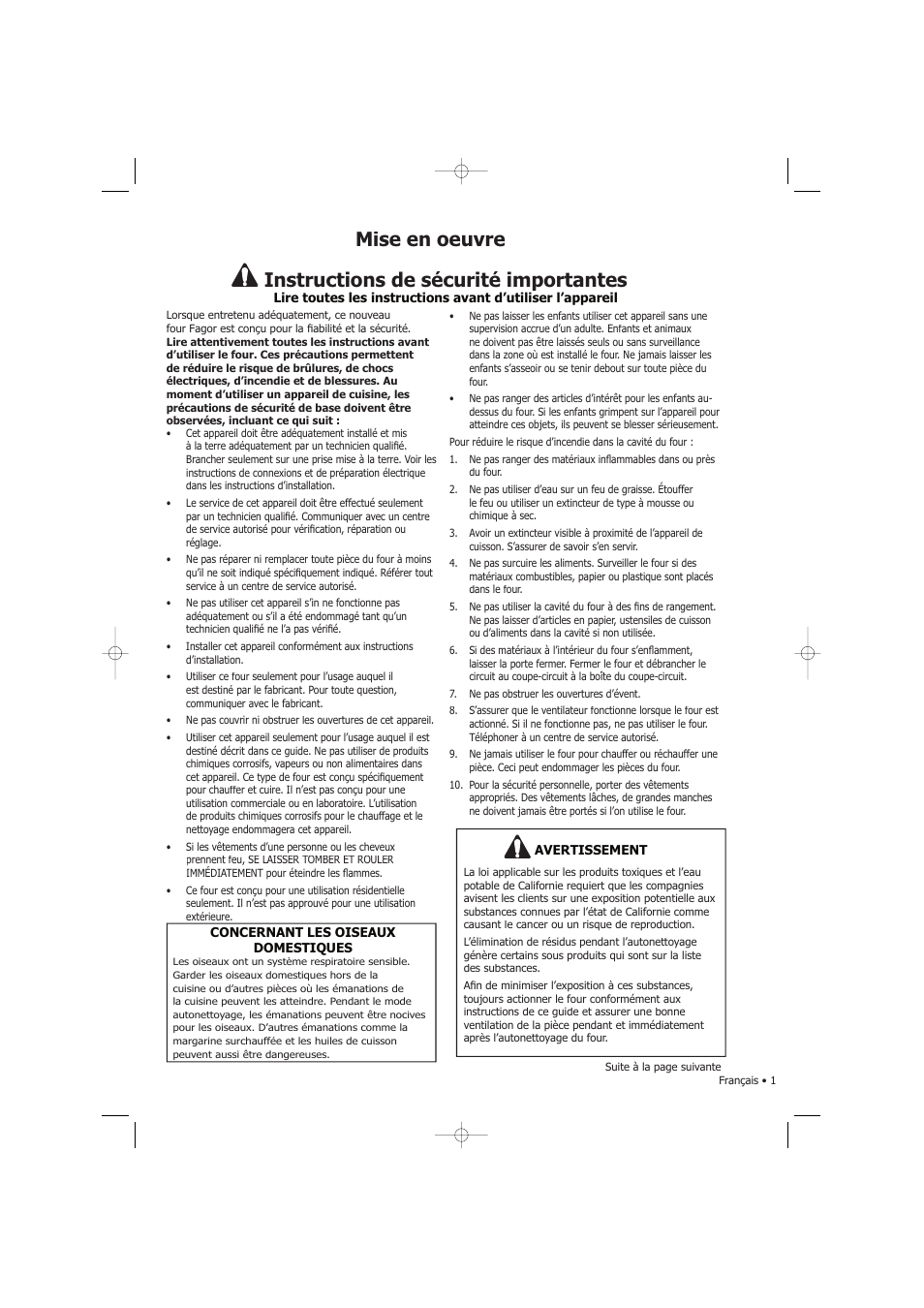 Instructions de sécurité importantes | Fagor America SHA-730 X User Manual | Page 24 / 82