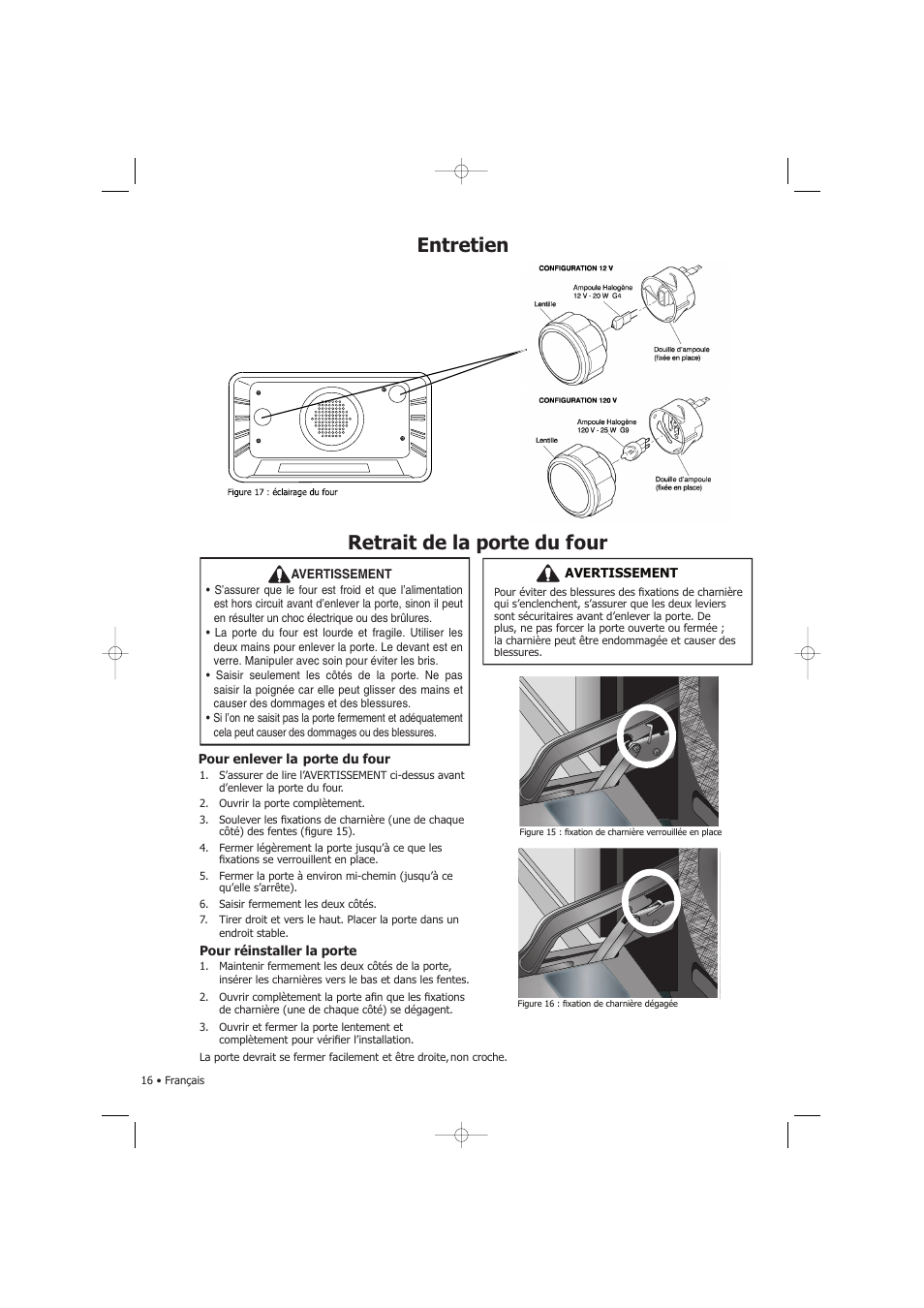 Retrait de la porte du f | Fagor America SHA-730 X User Manual | Page 39 / 82