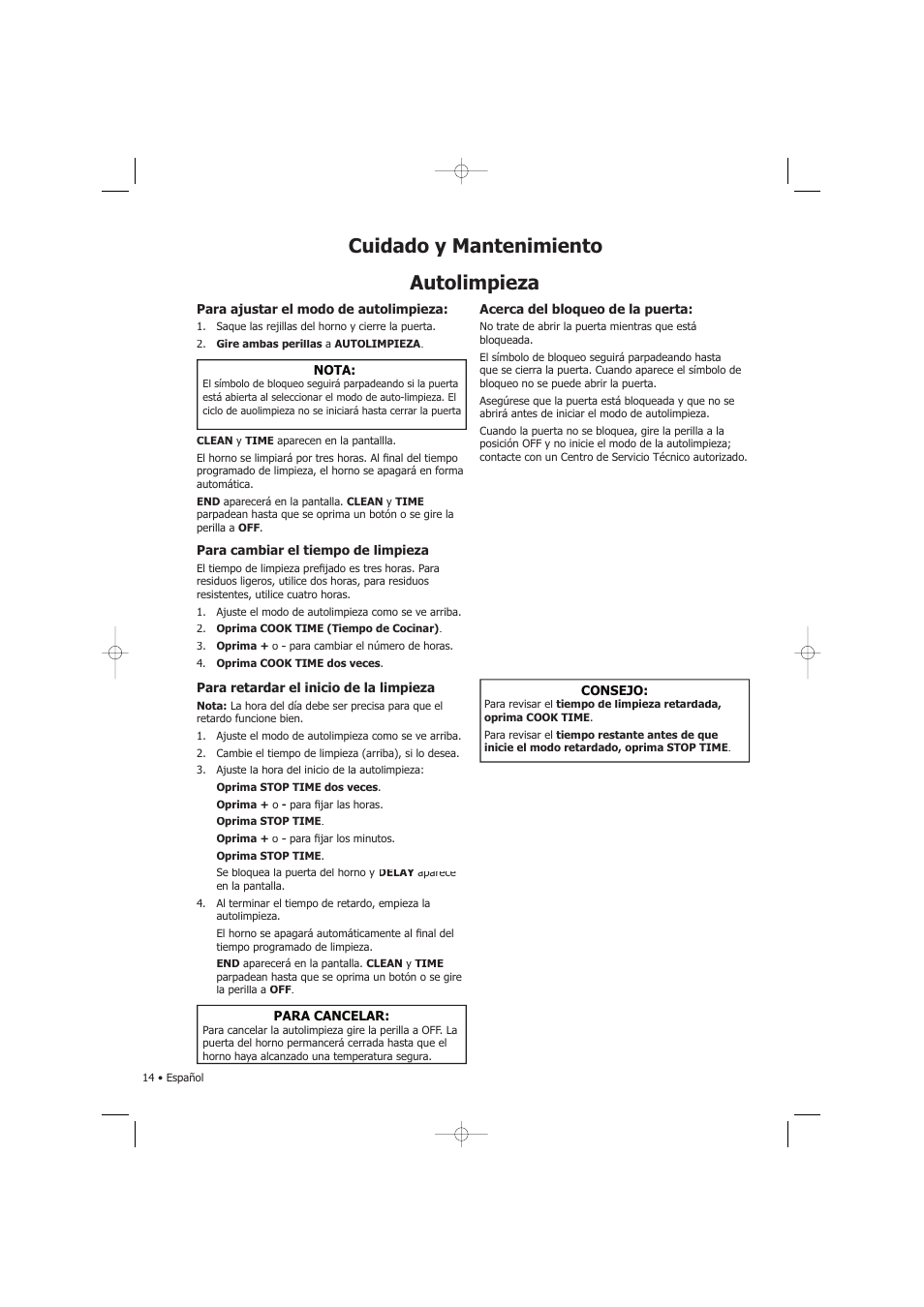 Autolimpieza | Fagor America SHA-730 X User Manual | Page 57 / 82