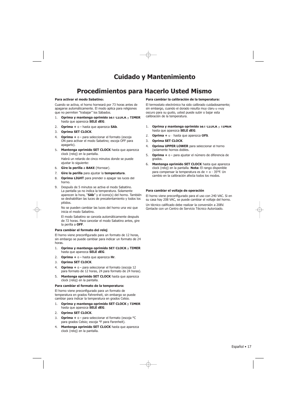 Procedimientos para hacerlo usted mismo | Fagor America SHA-730 X User Manual | Page 60 / 82