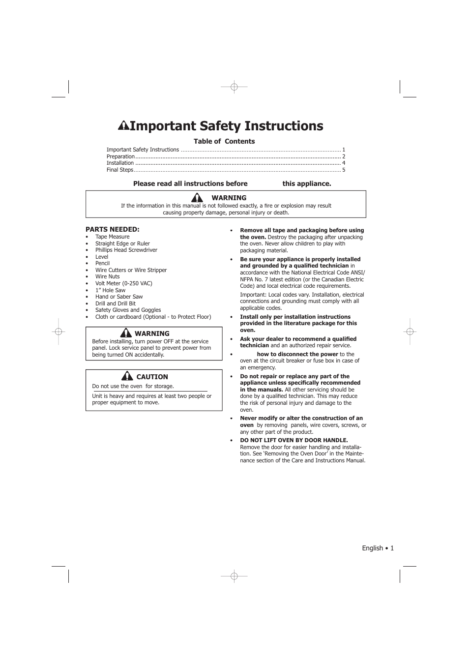 Important safety instructions | Fagor America SHA-730 X User Manual | Page 65 / 82