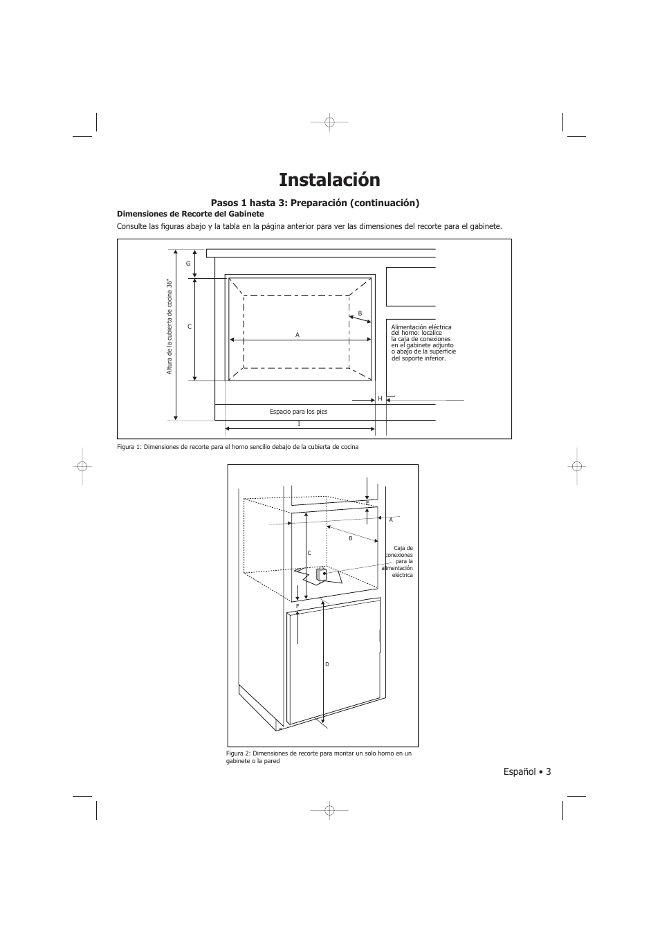 Instalación, Español • 3, Pasos 1 hasta 3: preparación (continuación) | Fagor America SHA-730 X User Manual | Page 79 / 82