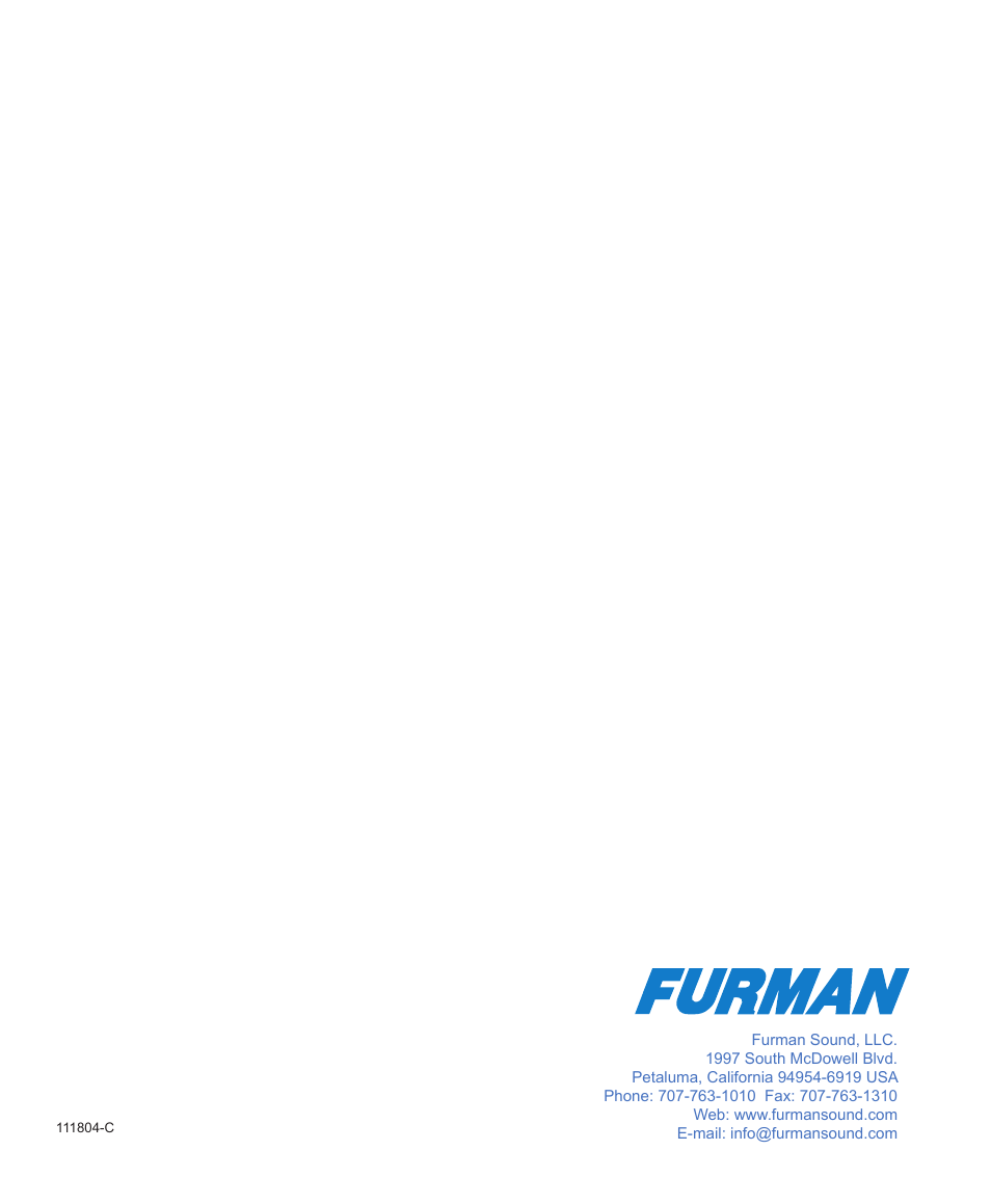 Series ii 15 amp power conditioners | Furman Sound PM-8 II User Manual | Page 12 / 12