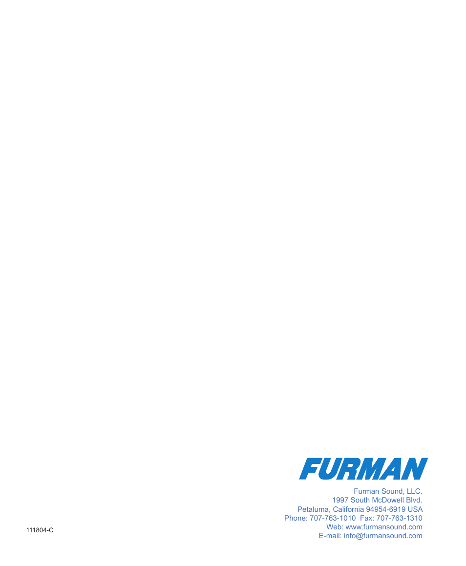 Series ii 20 amp power conditioners | Furman Sound PM-PRO II User Manual | Page 12 / 12