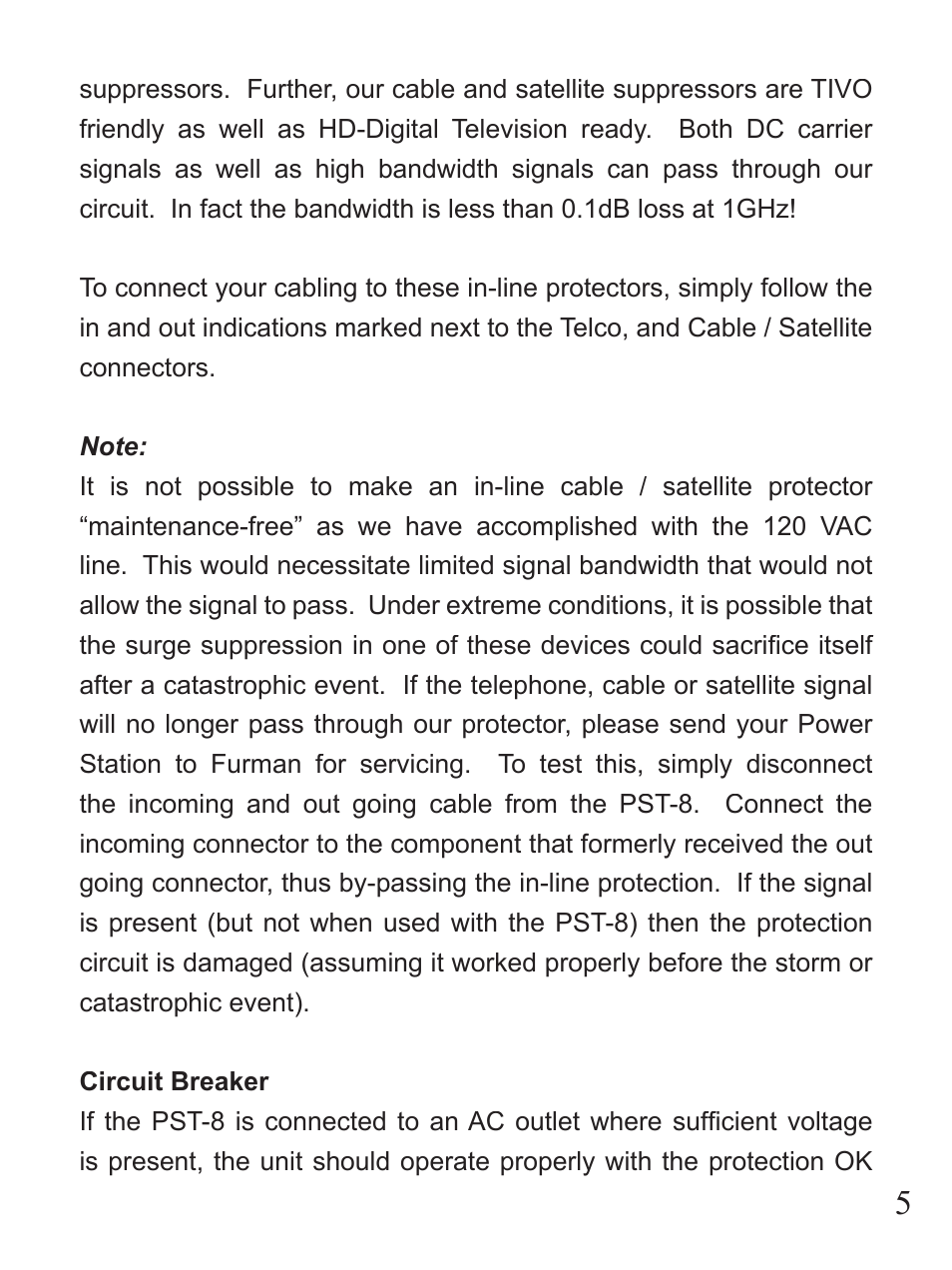 Furman Sound PST-8 User Manual | Page 5 / 12