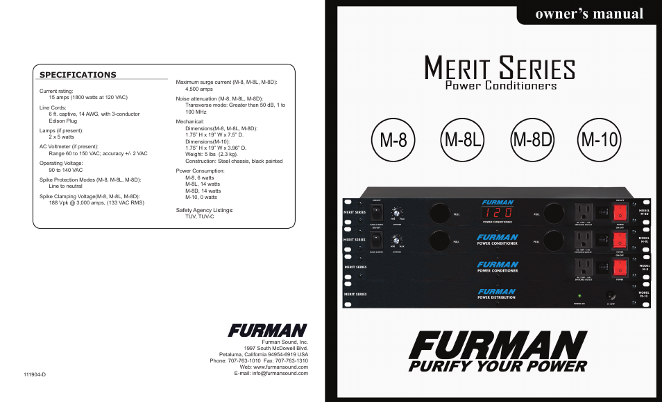 Furman Sound PL-PRO DE II  EN User Manual | 4 pages