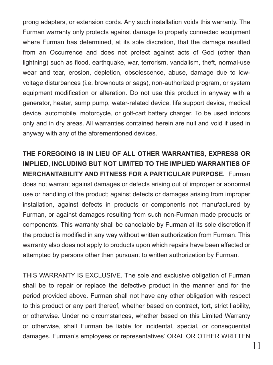 Furman Sound PST-10D User Manual | Page 11 / 12