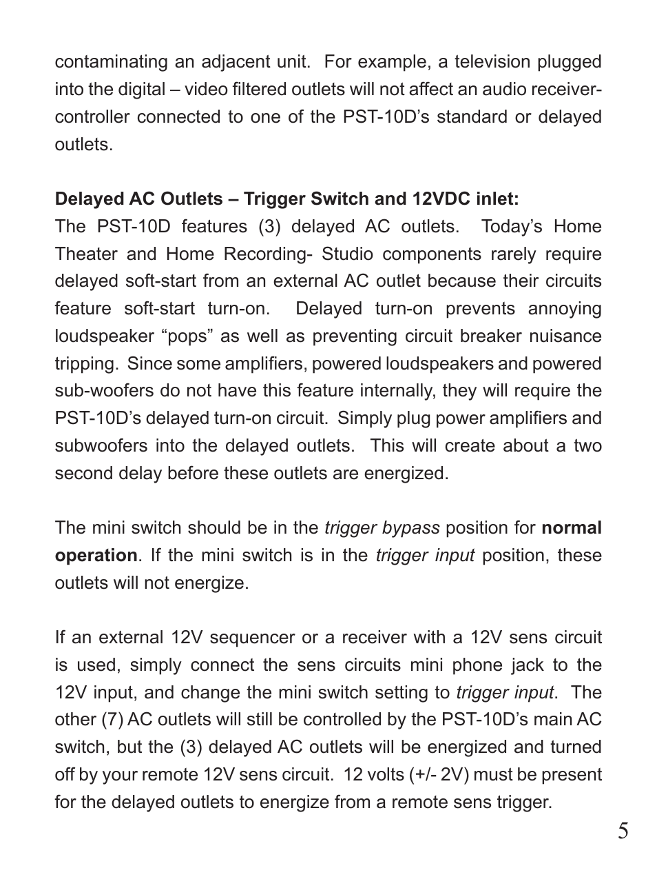 Furman Sound PST-10D User Manual | Page 5 / 12