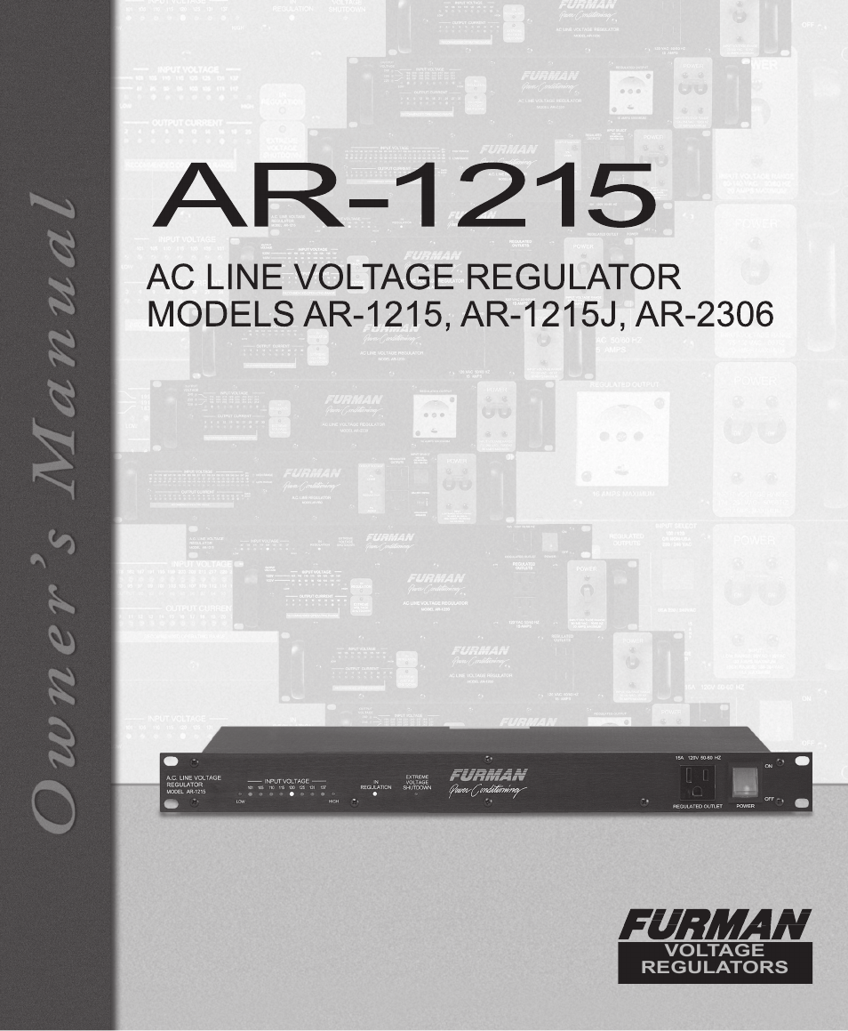 Furman Sound AR-1215J User Manual | 8 pages