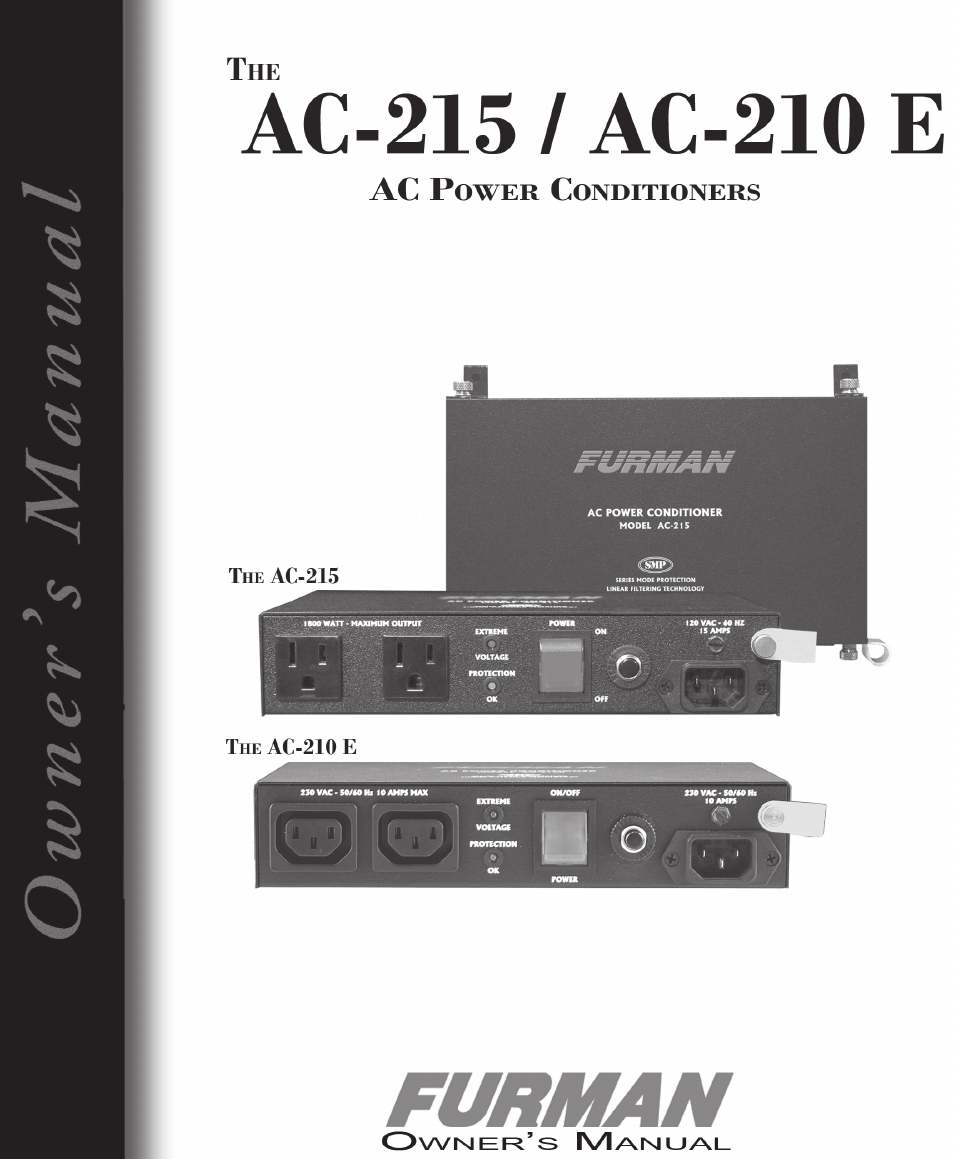 Furman Sound AC-210 E User Manual | 8 pages