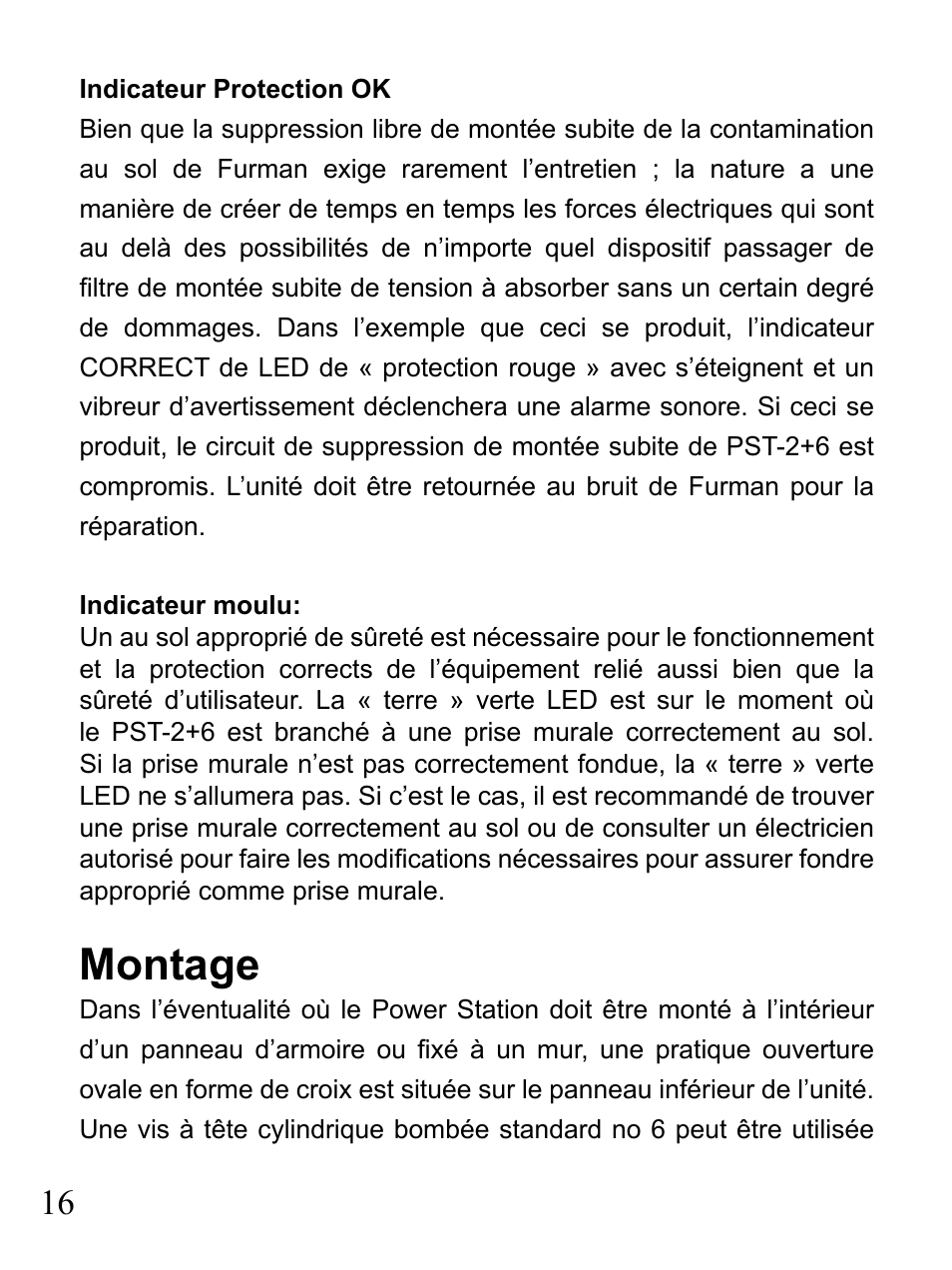 Montage | Furman Sound 2+6 User Manual | Page 16 / 28