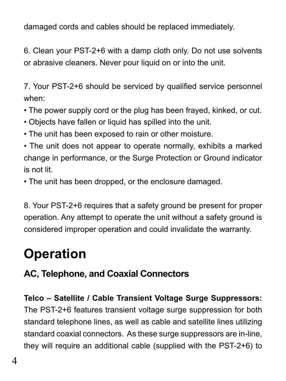 Operation | Furman Sound 2+6 User Manual | Page 4 / 28
