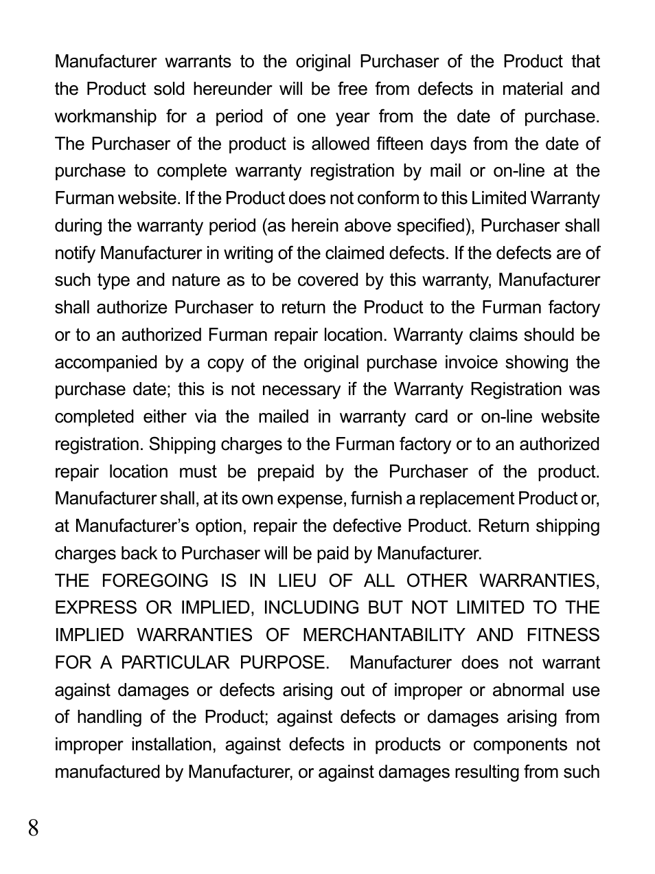 Furman Sound 2+6 User Manual | Page 8 / 28