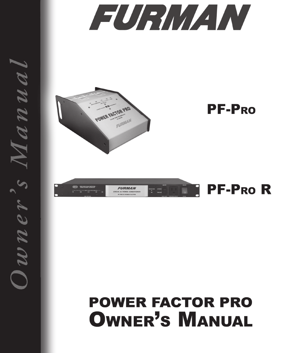 Furman Sound PF-Pro User Manual | 8 pages