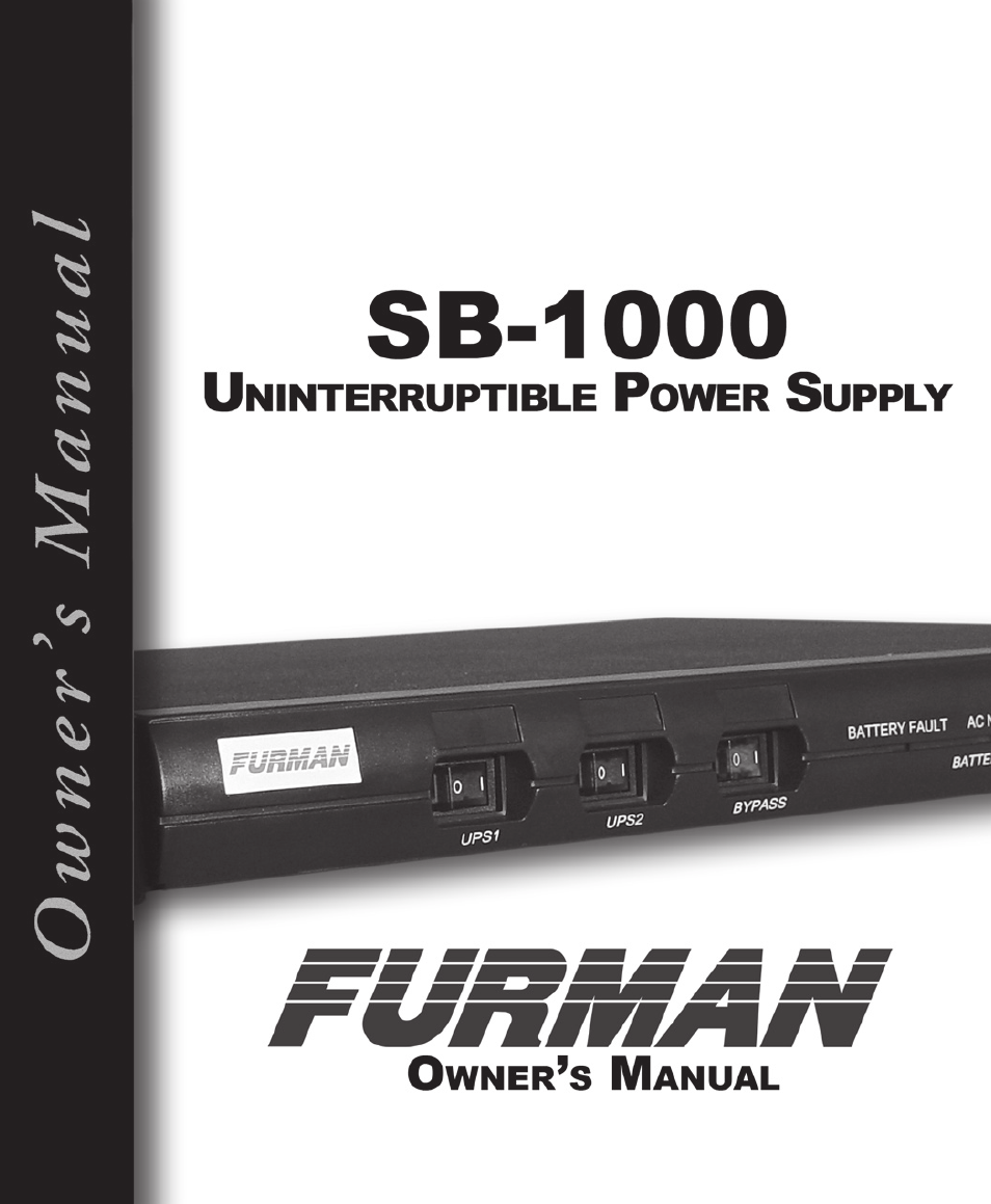 Furman Sound SB-1000 User Manual | 12 pages