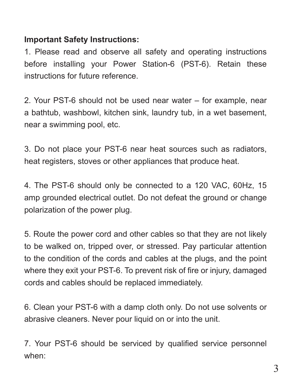 Furman Sound PST-6 User Manual | Page 3 / 12