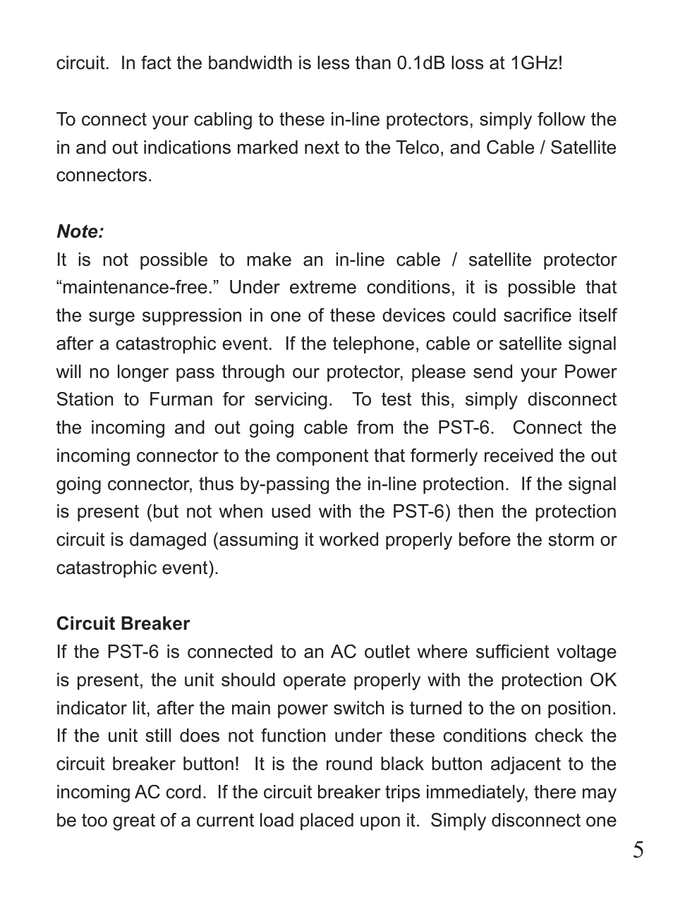 Furman Sound PST-6 User Manual | Page 5 / 12