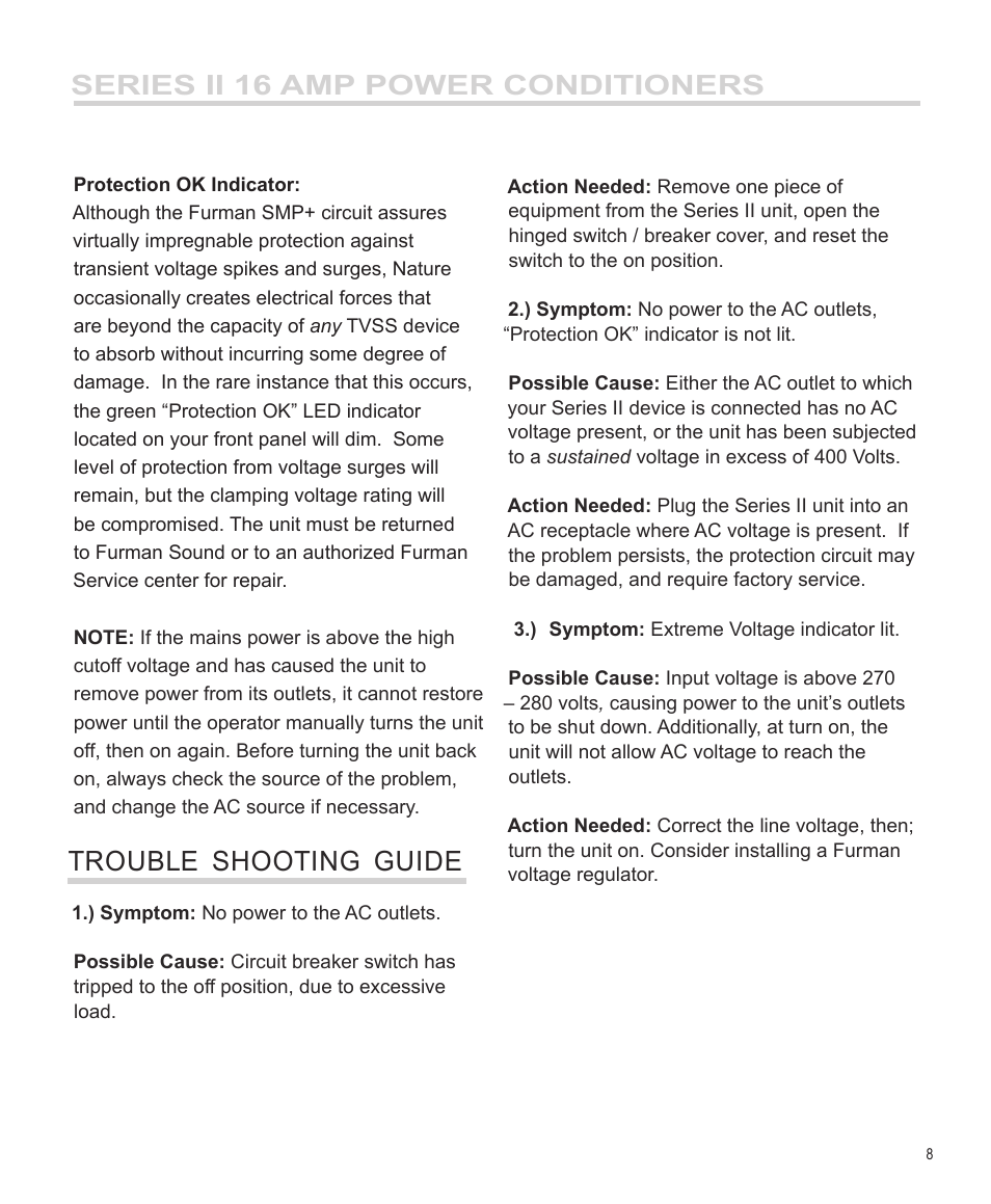 Series ii 16 amp power conditioners | Furman Sound PL-PRO E II User Manual | Page 9 / 12