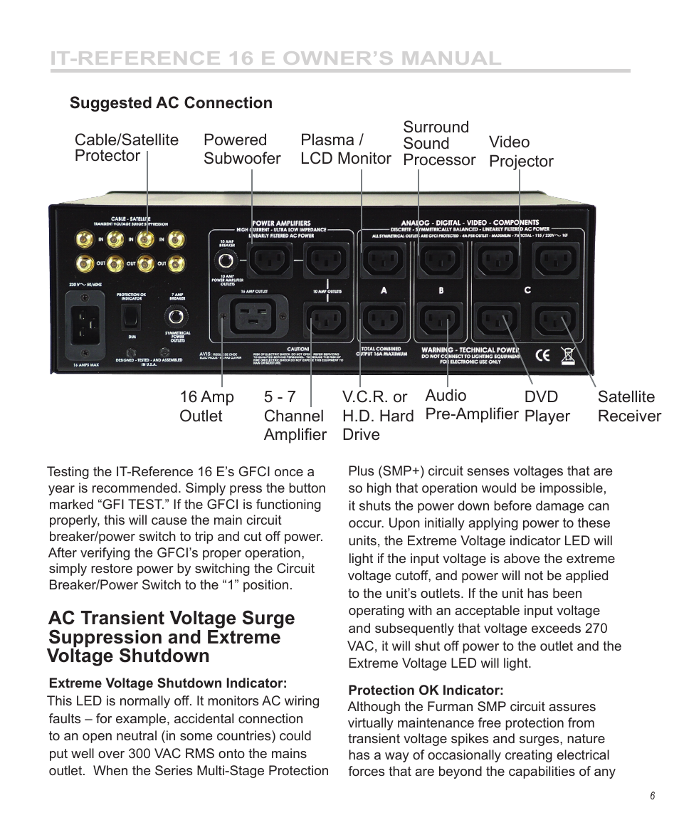 It-reference 16 e owner’s manual | Furman Sound 16 E User Manual | Page 7 / 12