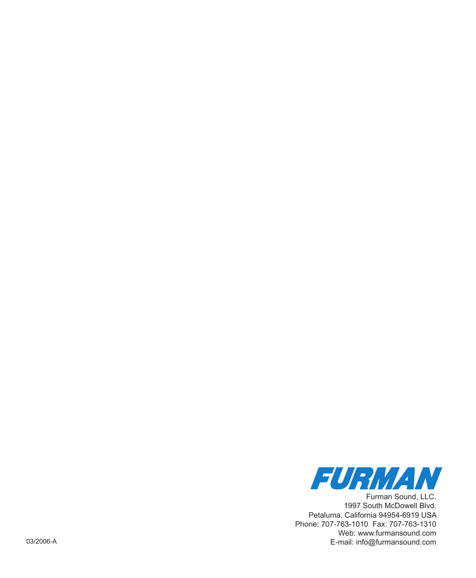 Furman Sound PS-PRO II User Manual | Page 12 / 12